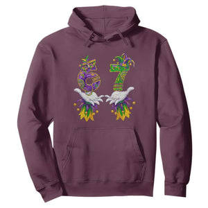 67 Mardi Gras Meme Hoodie Funny Six Seven Hand Carnival Trendy TS14 Maroon Print Your Wear