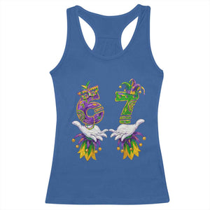 67 Mardi Gras Meme Racerback Tank Top Funny Six Seven Hand Carnival Trendy TS14 Royal Blue Print Your Wear