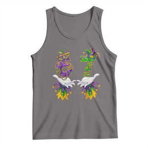 67 Mardi Gras Meme Tank Top Funny Six Seven Hand Carnival Trendy TS14 Deep Heather Print Your Wear