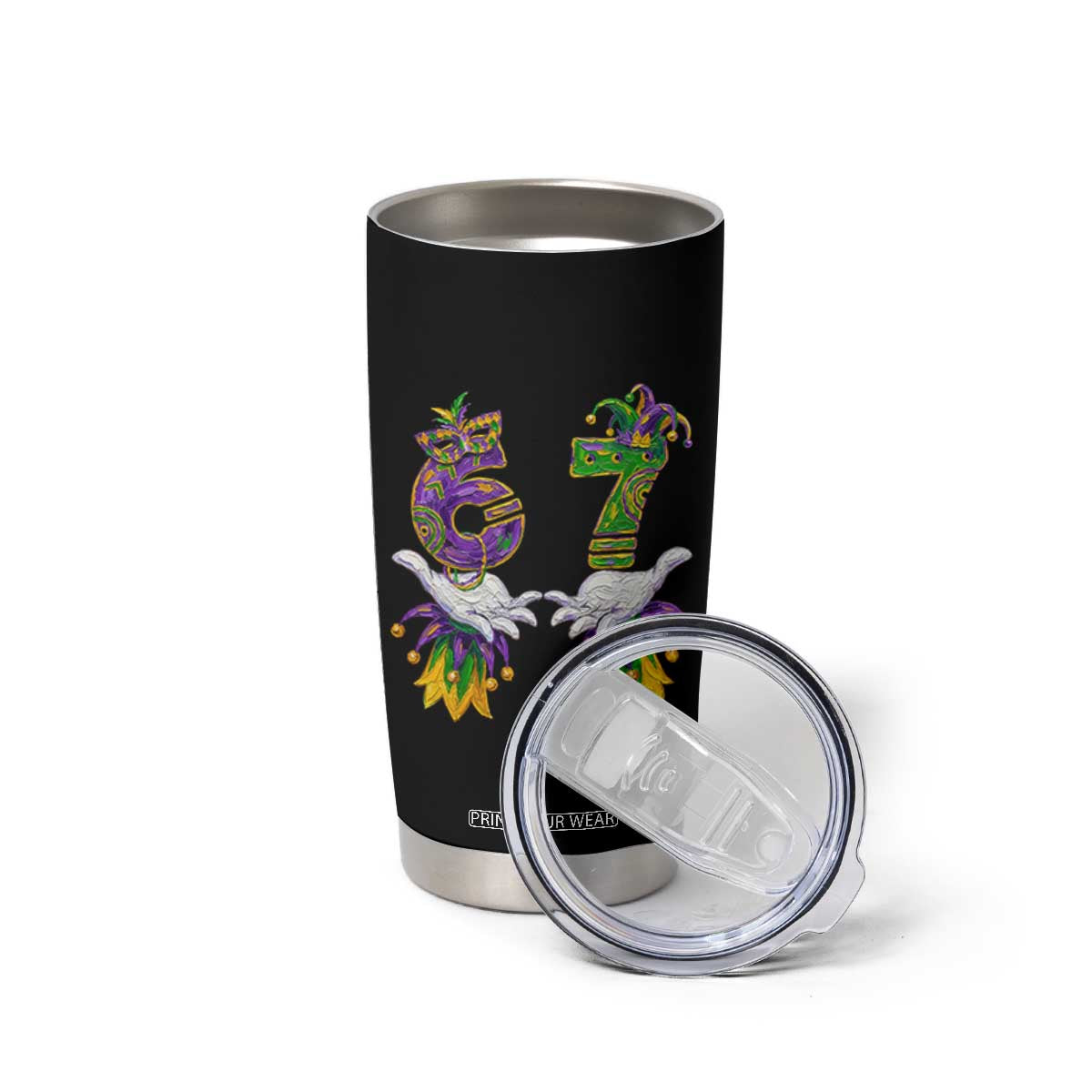 67 Mardi Gras Meme Tumbler Cup Funny Six Seven Hand Carnival Trendy TS14 Print Your Wear