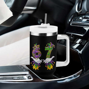 67 Mardi Gras Meme Tumbler With Handle Funny Six Seven Hand Carnival Trendy TS14 Print Your Wear