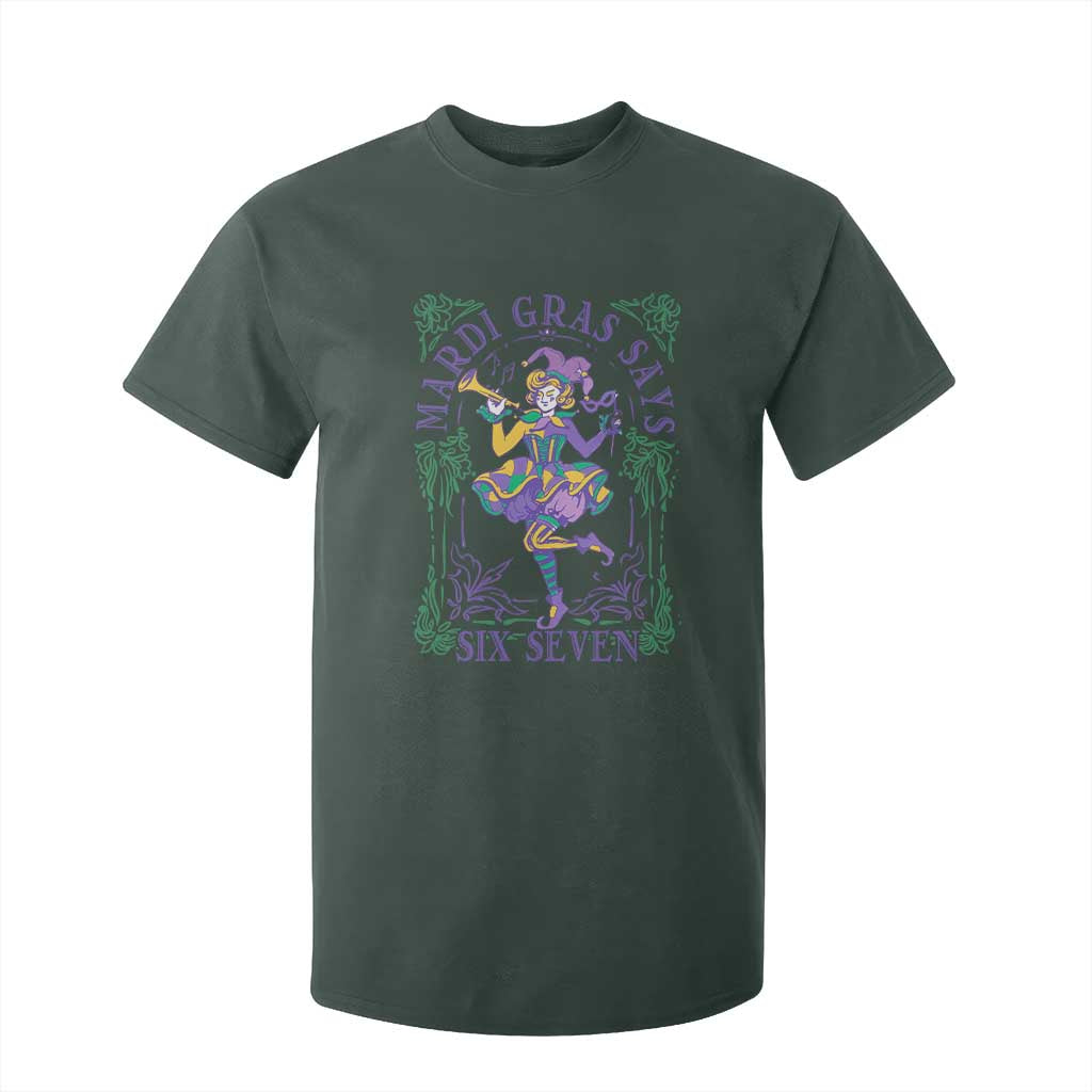 67 Mardi Gras T Shirt For Kid Funny Six Seven Carnival Trendy TS14 Dark Forest Green Print Your Wear