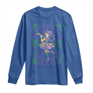 67 Mardi Gras Long Sleeve Shirt Funny Six Seven Carnival Trendy TS14 Royal Blue Print Your Wear