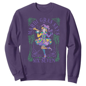 67 Mardi Gras Sweatshirt Funny Six Seven Carnival Trendy TS14 Purple Print Your Wear