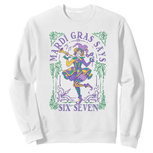 67 Mardi Gras Sweatshirt Funny Six Seven Carnival Trendy TS14 White Print Your Wear