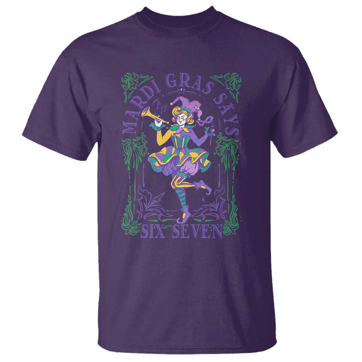 67 Mardi Gras T Shirt Funny Six Seven Carnival Trendy TS14 Purple Print Your Wear