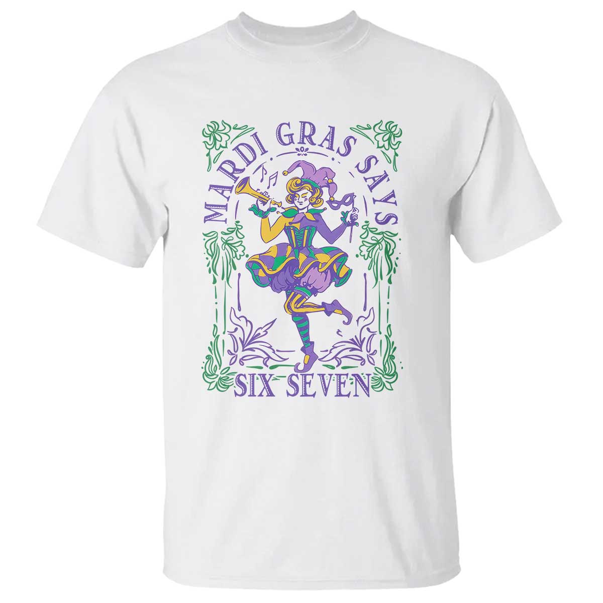 67 Mardi Gras T Shirt Funny Six Seven Carnival Trendy TS14 White Print Your Wear