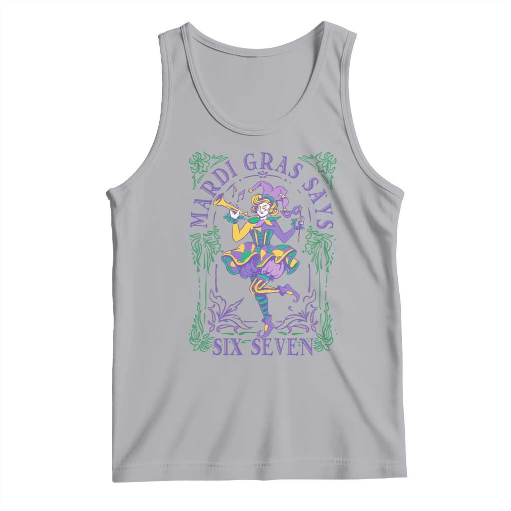 67 Mardi Gras Tank Top Funny Six Seven Carnival Trendy TS14 Athletic Heather Print Your Wear