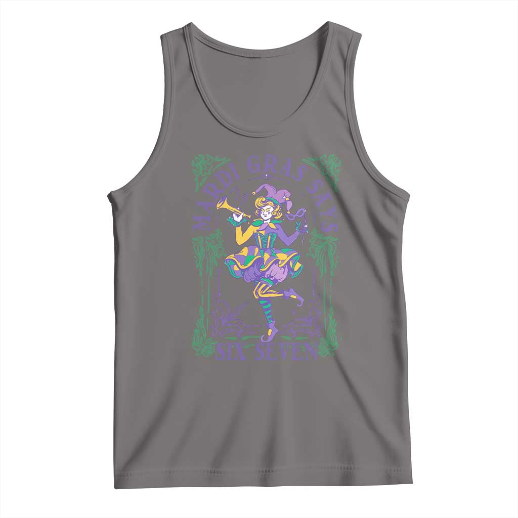 67 Mardi Gras Tank Top Funny Six Seven Carnival Trendy TS14 Deep Heather Print Your Wear