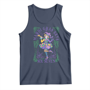 67 Mardi Gras Tank Top Funny Six Seven Carnival Trendy TS14 Navy Print Your Wear