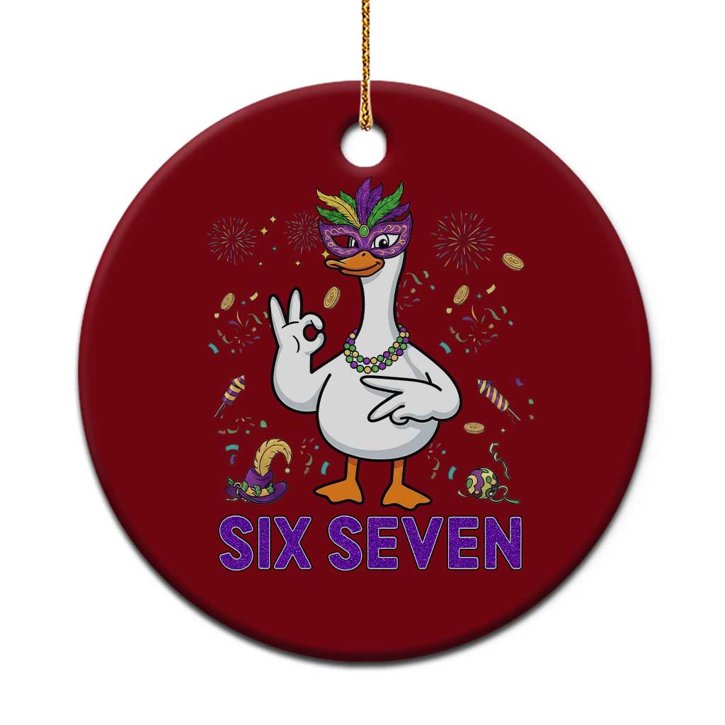 67 Mardi Gras Ceramic Ornament Funny Goose Meme Carnival Trendy TS14 1pc Red Print Your Wear
