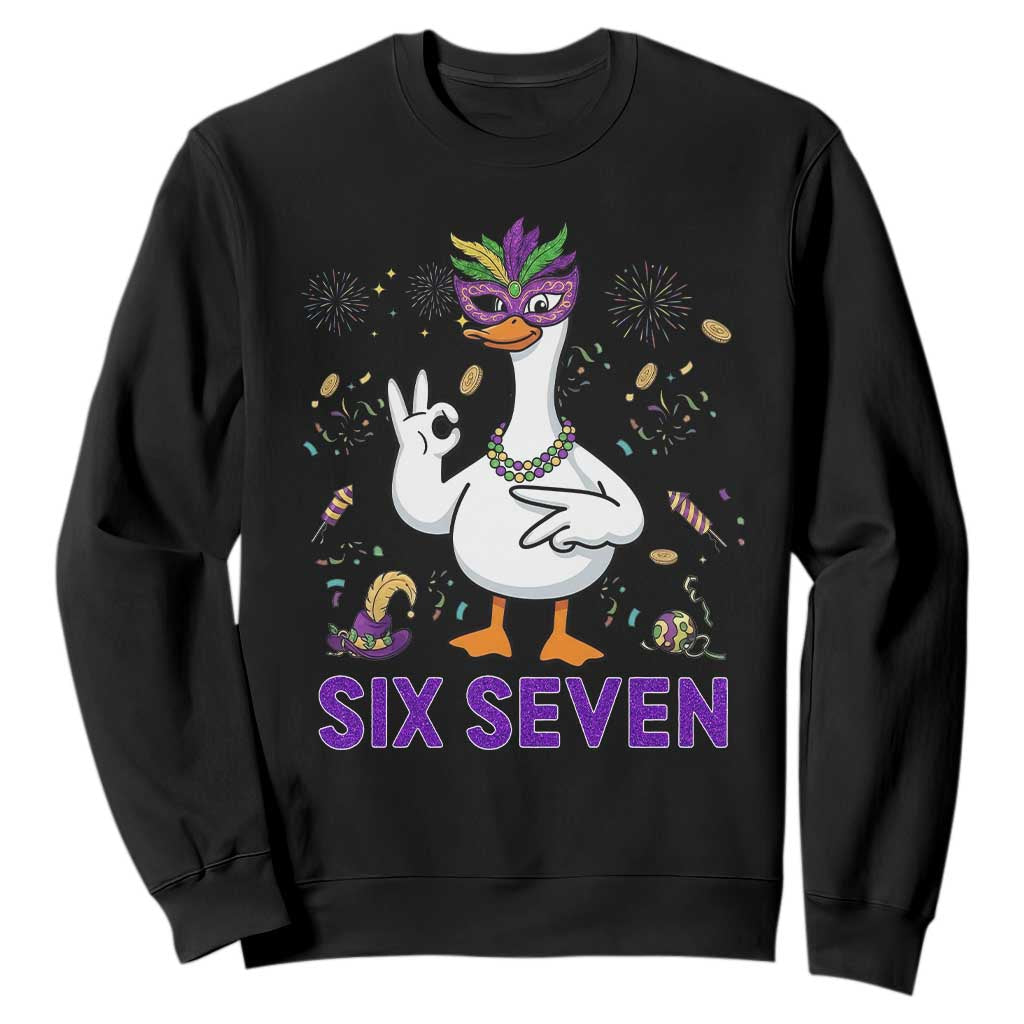 67 Mardi Gras Sweatshirt Funny Goose Meme Carnival Trendy TS14 Black Print Your Wear