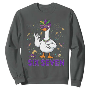 67 Mardi Gras Sweatshirt Funny Goose Meme Carnival Trendy TS14 Dark Heather Print Your Wear