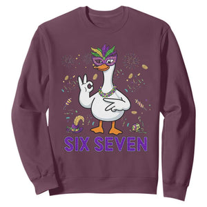67 Mardi Gras Sweatshirt Funny Goose Meme Carnival Trendy TS14 Maroon Print Your Wear