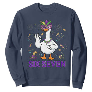 67 Mardi Gras Sweatshirt Funny Goose Meme Carnival Trendy TS14 Navy Print Your Wear