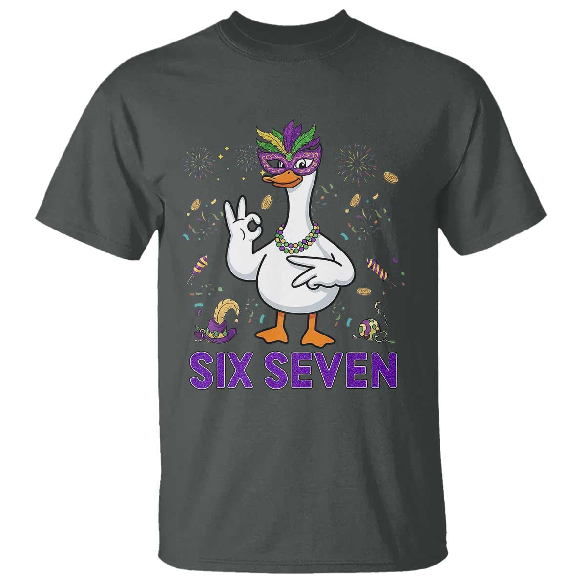 67 Mardi Gras T Shirt Funny Goose Meme Carnival Trendy TS14 Dark Heather Print Your Wear