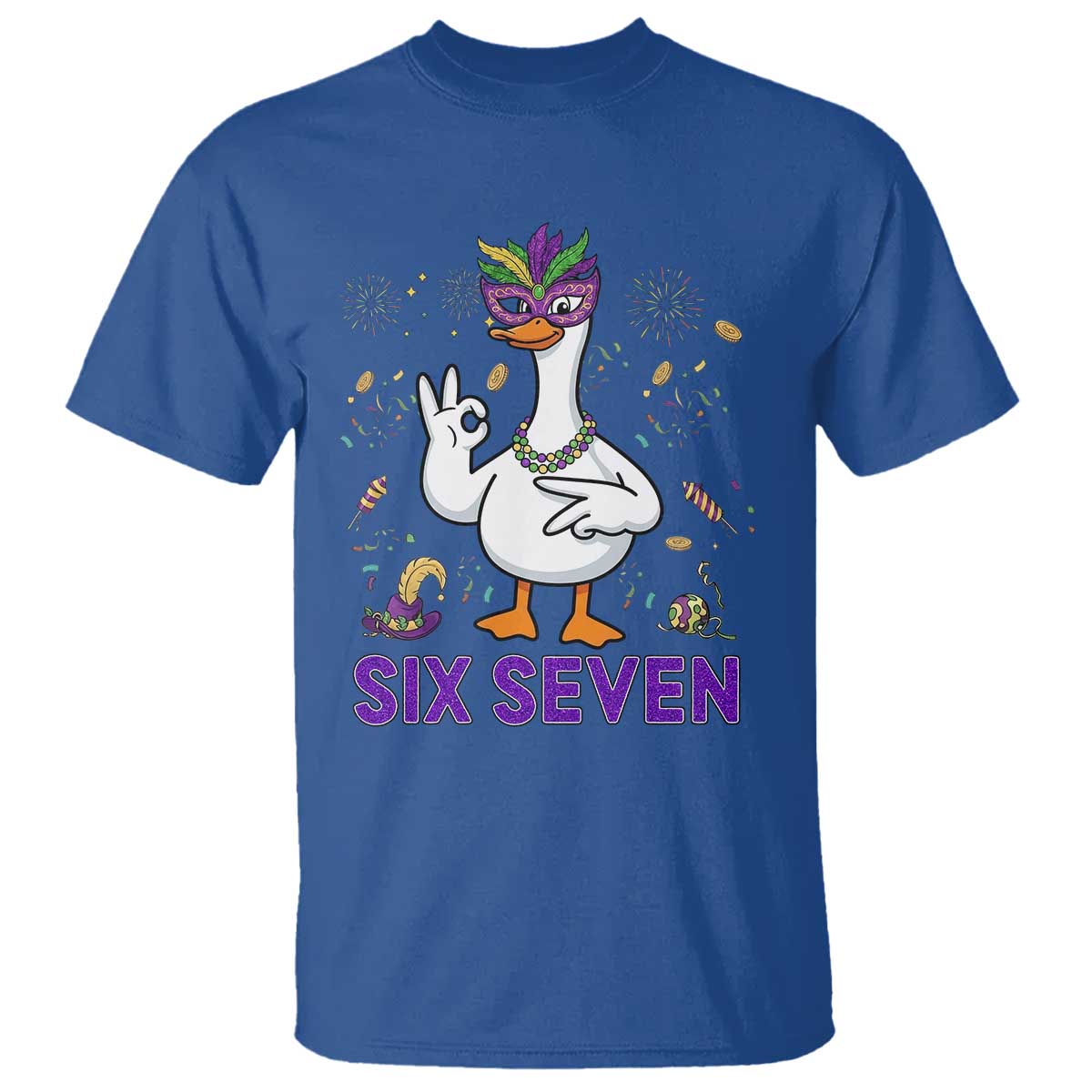 67 Mardi Gras T Shirt Funny Goose Meme Carnival Trendy TS14 Royal Blue Print Your Wear