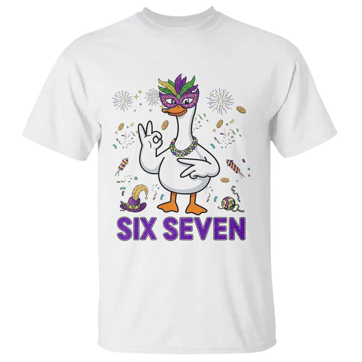 67 Mardi Gras T Shirt Funny Goose Meme Carnival Trendy TS14 White Print Your Wear