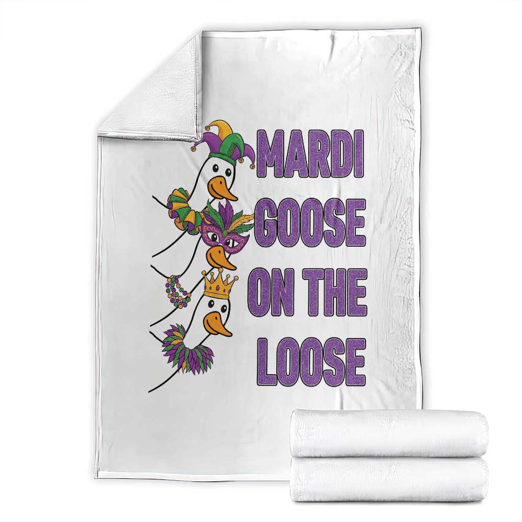 Funny Mardi Gras Throw Blanket Louisiana Carnival Silly Goose Festival TS14 White Print Your Wear
