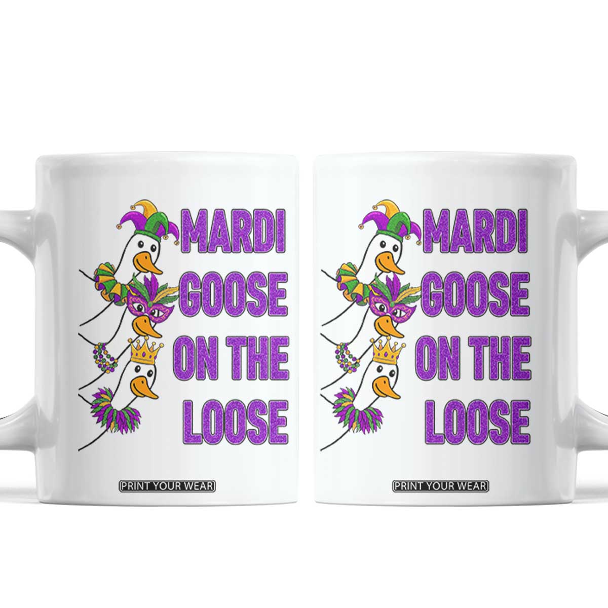 Funny Mardi Gras Coffee Mug Louisiana Carnival Silly Goose Festival TS14 White Print Your Wear