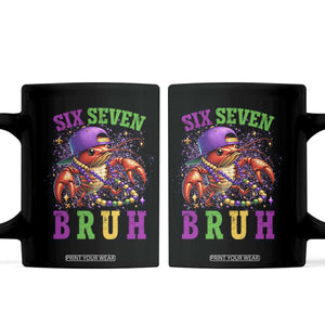 67 Mardi Gras Coffee Mug Funny Crawfish Six Seven Bruh Meme TS14 Black Print Your Wear