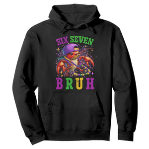 67 Mardi Gras Hoodie Funny Crawfish Six Seven Bruh Meme TS14 Black Print Your Wear