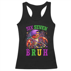 67 Mardi Gras Racerback Tank Top Funny Crawfish Six Seven Bruh Meme TS14 Black Print Your Wear