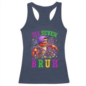 67 Mardi Gras Racerback Tank Top Funny Crawfish Six Seven Bruh Meme TS14 Navy Print Your Wear