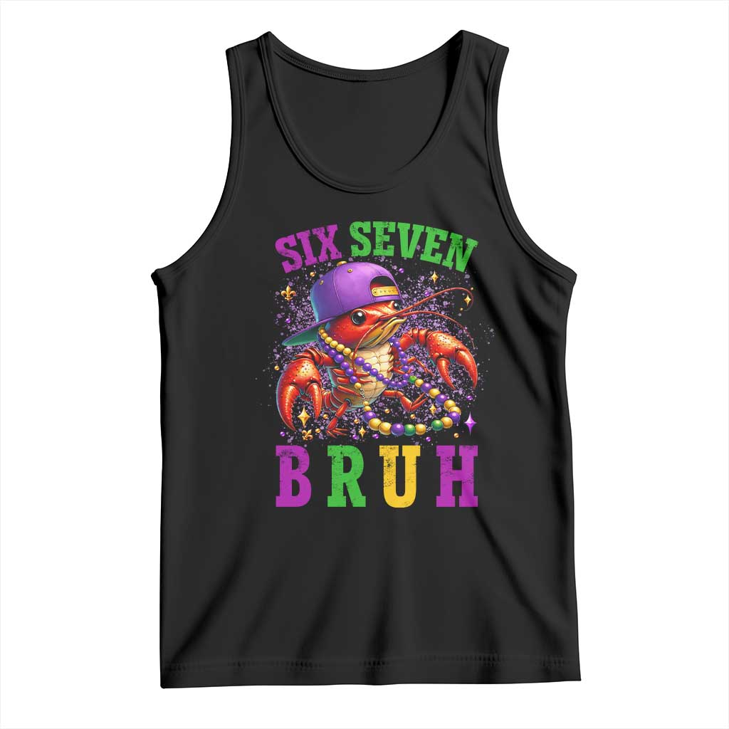 67 Mardi Gras Tank Top Funny Crawfish Six Seven Bruh Meme TS14 Black Print Your Wear