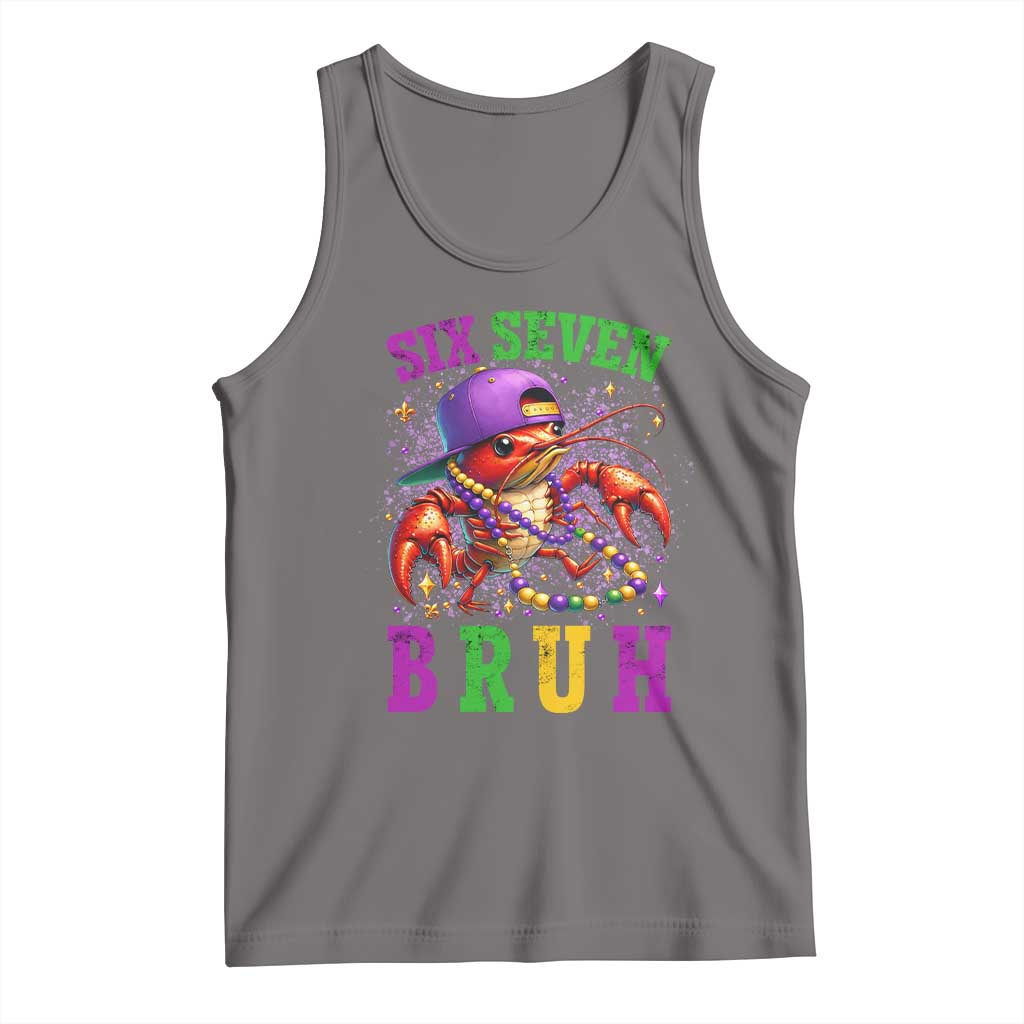 67 Mardi Gras Tank Top Funny Crawfish Six Seven Bruh Meme TS14 Deep Heather Print Your Wear