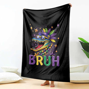 67 Mardi Gras Throw Blanket Funny Alligator Six Seven Bruh Meme TS14 Print Your Wear
