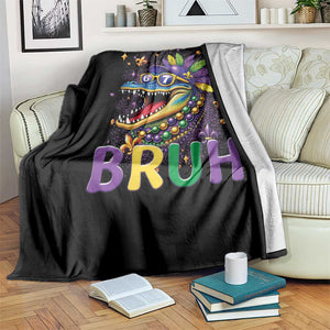 67 Mardi Gras Throw Blanket Funny Alligator Six Seven Bruh Meme TS14 Print Your Wear