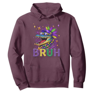 67 Mardi Gras Hoodie Funny Alligator Six Seven Bruh Meme TS14 Maroon Print Your Wear