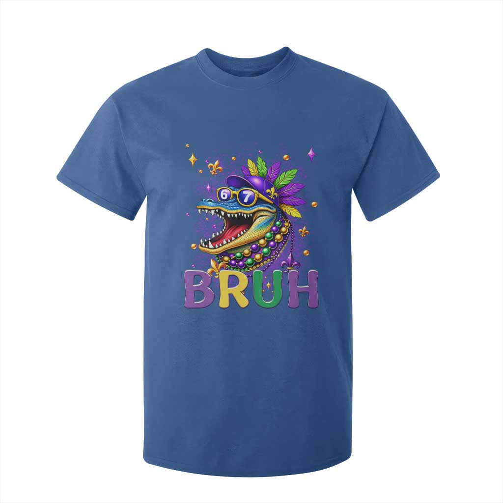67 Mardi Gras T Shirt For Kid Funny Alligator Six Seven Bruh Meme TS14 Royal Blue Print Your Wear