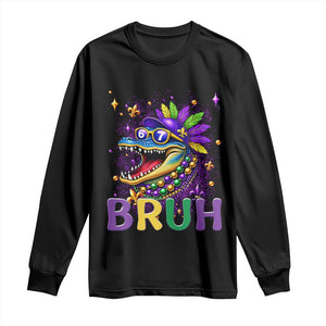 67 Mardi Gras Long Sleeve Shirt Funny Alligator Six Seven Bruh Meme TS14 Black Print Your Wear