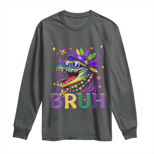 67 Mardi Gras Long Sleeve Shirt Funny Alligator Six Seven Bruh Meme TS14 Dark Heather Print Your Wear