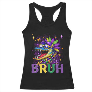 67 Mardi Gras Racerback Tank Top Funny Alligator Six Seven Bruh Meme TS14 Black Print Your Wear