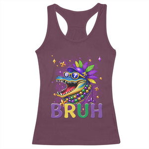 67 Mardi Gras Racerback Tank Top Funny Alligator Six Seven Bruh Meme TS14 Maroon Print Your Wear