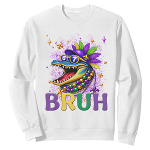 67 Mardi Gras Sweatshirt Funny Alligator Six Seven Bruh Meme TS14 White Print Your Wear