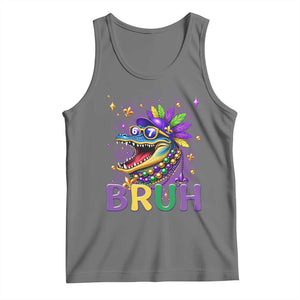 67 Mardi Gras Tank Top Funny Alligator Six Seven Bruh Meme TS14 Black Heather Print Your Wear