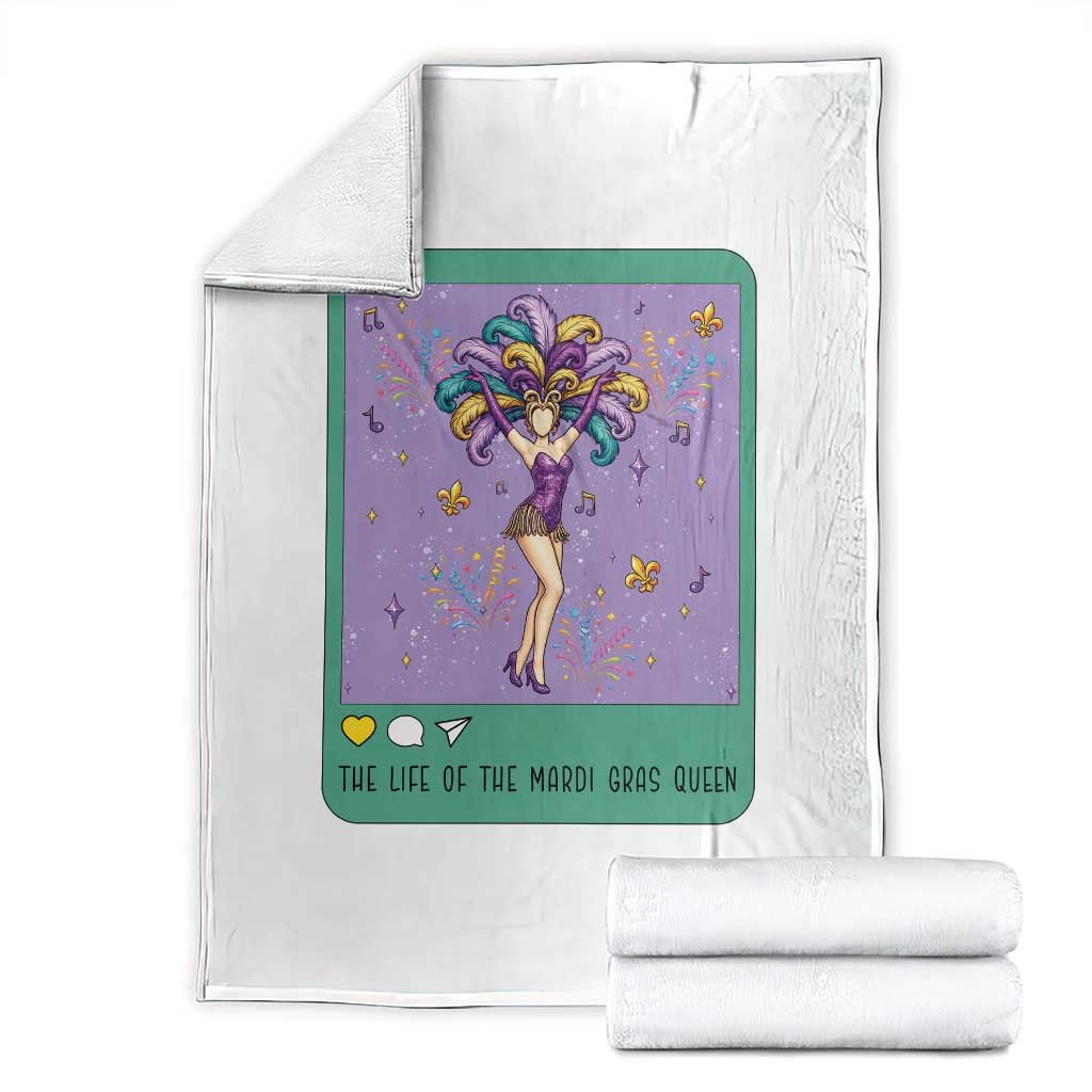 The Life Of The Mardi Gras Queen Throw Blanket TS14 White Print Your Wear