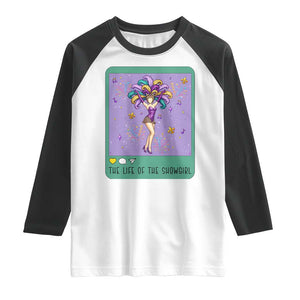 The Life Of The Mardi Gras Queen Raglan Shirt TS14 White Black Print Your Wear