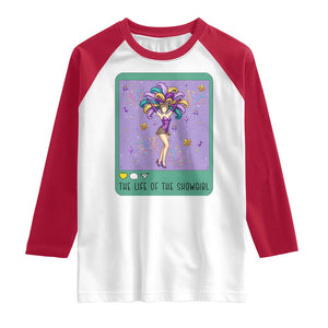 The Life Of The Mardi Gras Queen Raglan Shirt TS14 White Red Print Your Wear