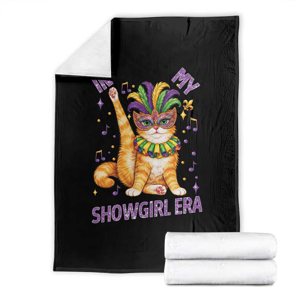 Mardi Gras Cat Throw Blanket In My Showgirl Era TS14 Black Print Your Wear