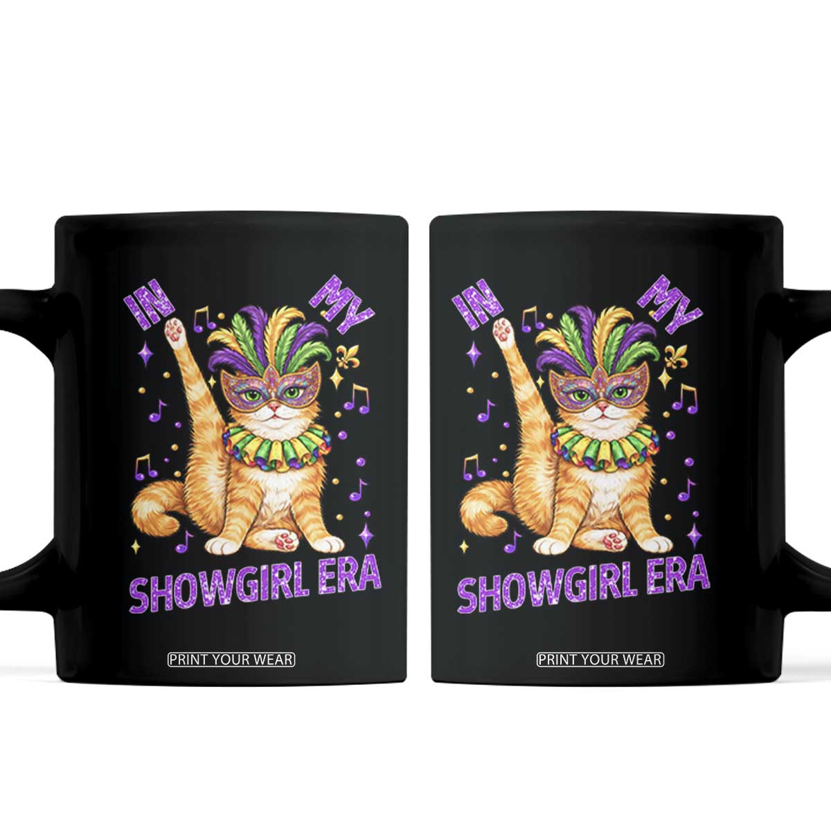 Mardi Gras Cat Coffee Mug In My Showgirl Era TS14 Black Print Your Wear