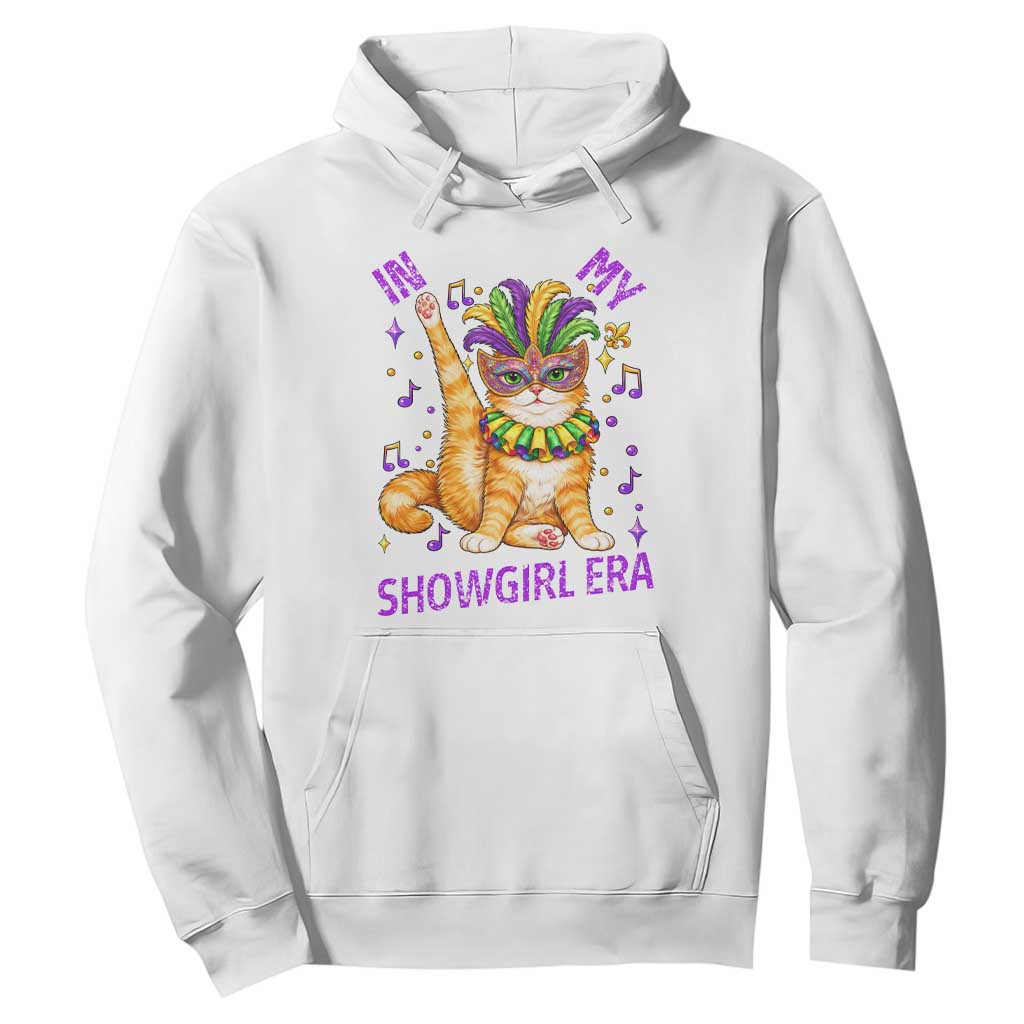 Mardi Gras Cat Hoodie In My Showgirl Era TS14 White Print Your Wear
