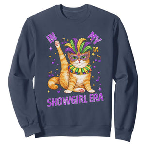 Mardi Gras Cat Sweatshirt In My Showgirl Era TS14 Navy Print Your Wear