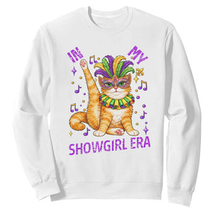 Mardi Gras Cat Sweatshirt In My Showgirl Era TS14 White Print Your Wear