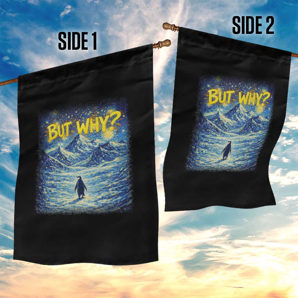 But Why Penguin Garden Flag Starry Night Van Gogh Nihilist Penguin Hiking TS14 Print Your Wear