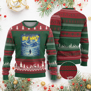 But Why Penguin Ugly Christmas Sweater Starry Night Van Gogh Nihilist Penguin Hiking TS14 Red Green Print Your Wear